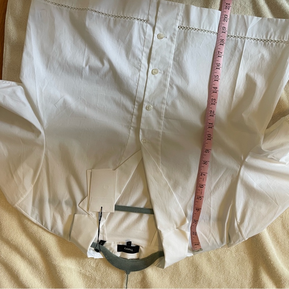 Theory Cotton Camp Poplin Crop Shirt NWT - Picture 7 of 7